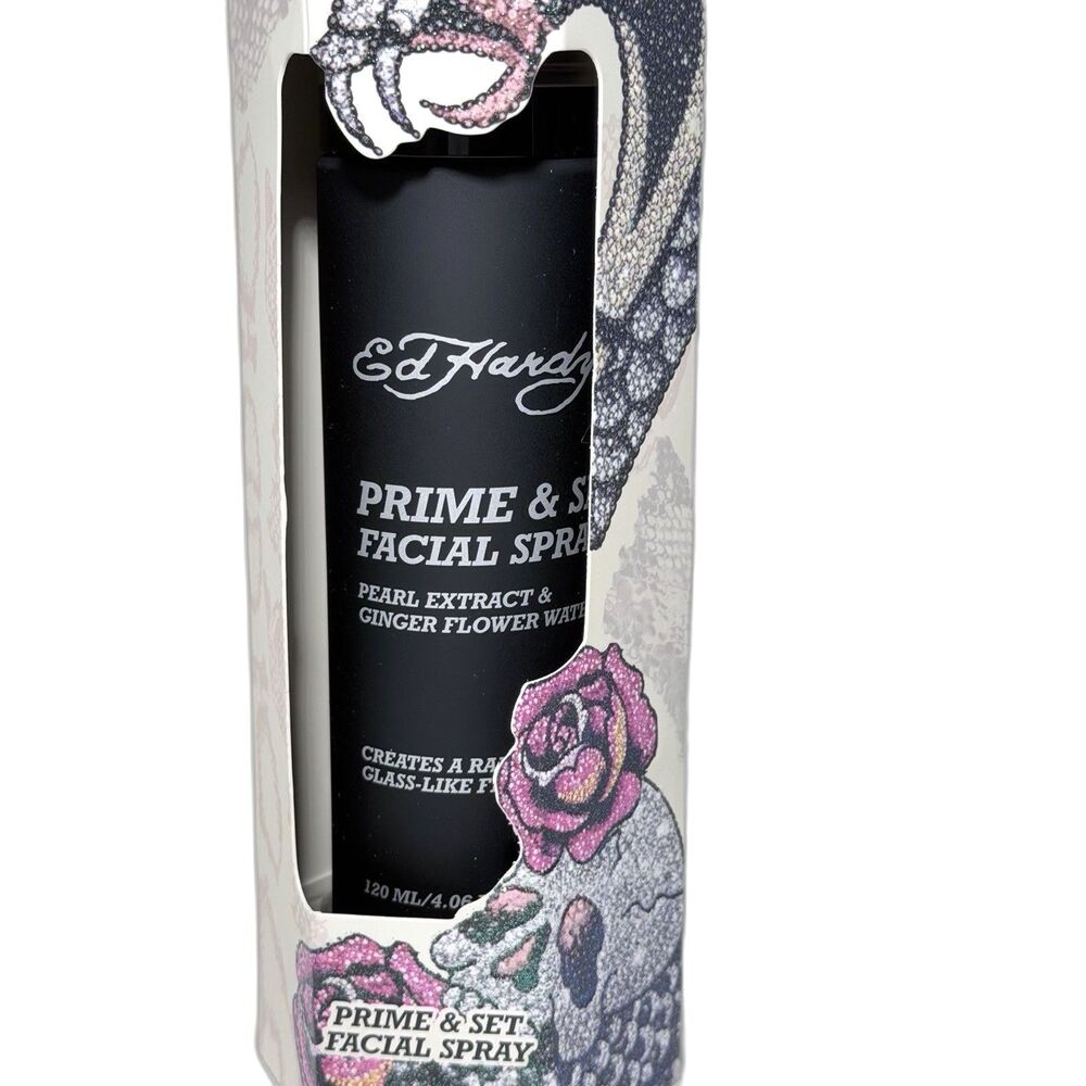 Ed Hardy Prime & Set Facial Spray 4.06 oz 120ml Makeup Setting Spray New In Box